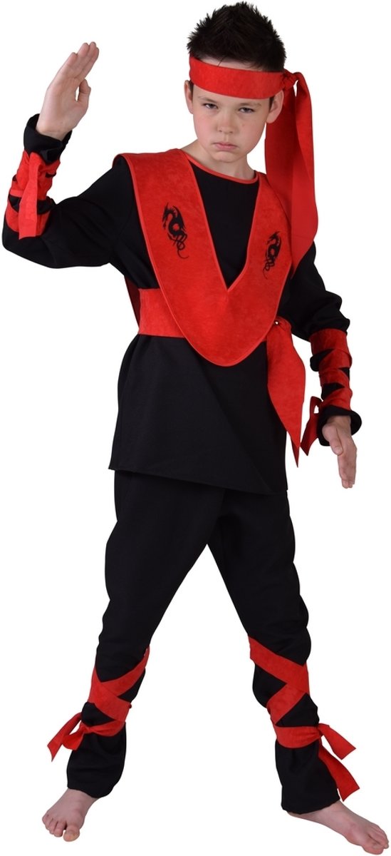 Ninja & Samurai Kostuum | Ninja Kid Karate Japan | Jongen | Maat 152 | Carnaval kostuum | Verkleedkleding